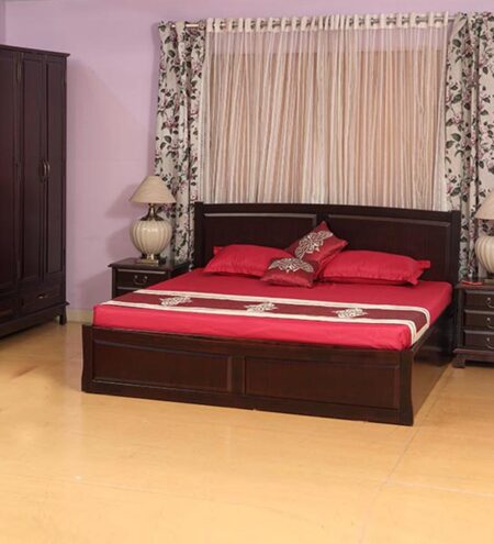 King Size Wooden Bed With Hydraulic Storage _1