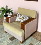 One Seater Sofa With Wooden Arm _1
