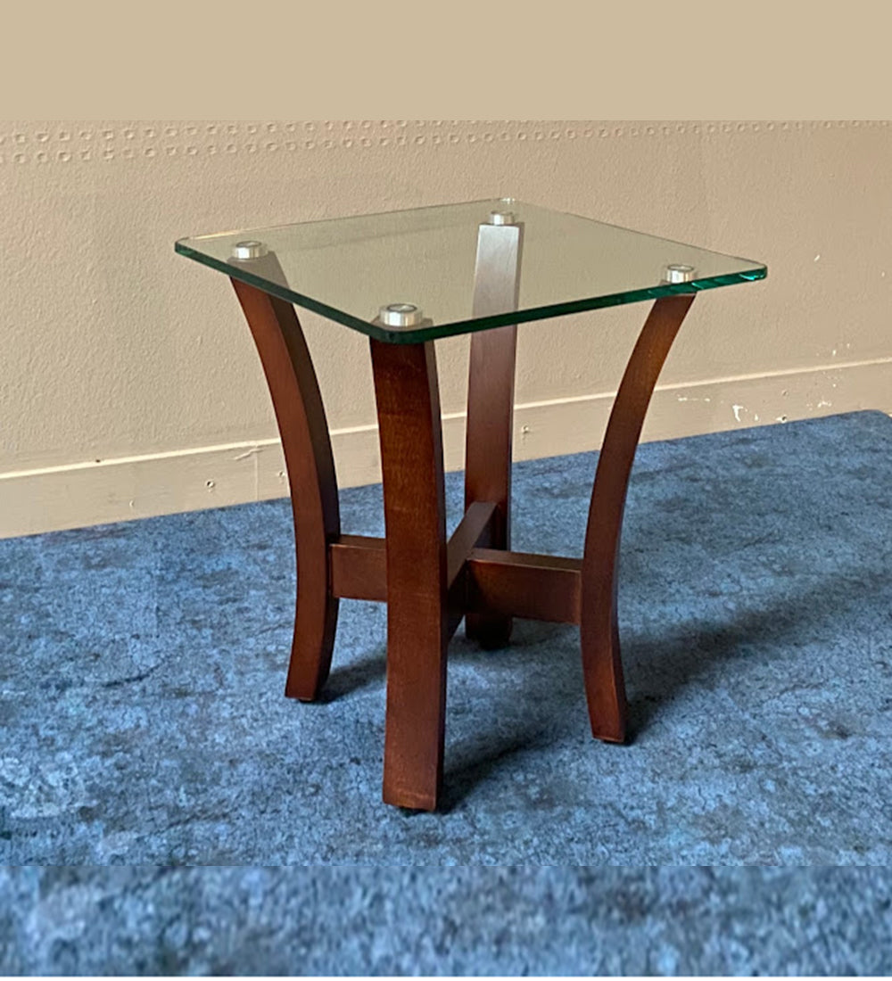 Glass top sale lamp table