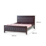 LAVISHWOODENBEDWITHTWOBEDSIDETABLES