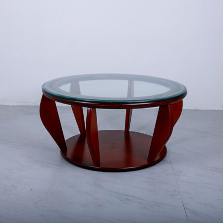 Wooden Coffee Table With Glass