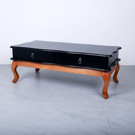 Black Rectangular Table With Curved Top