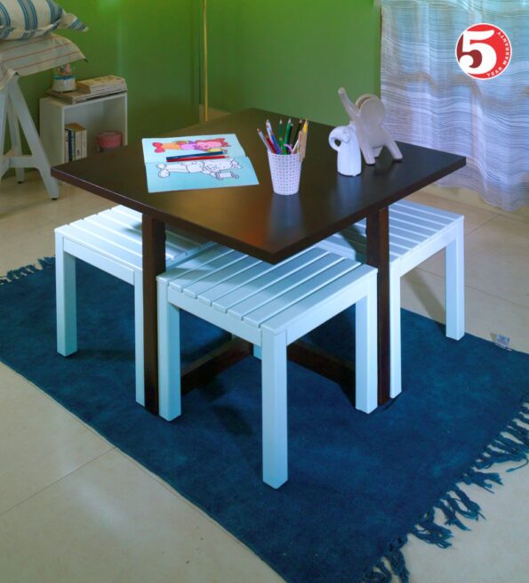 space saving center table with stools