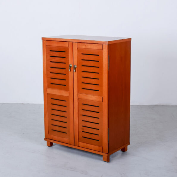 wooden shoe cabinet with ventilation doors 