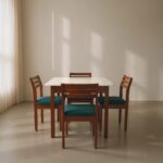 Blue dining set 4 seater maeble