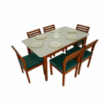 Blue dining set 6 seater maeble