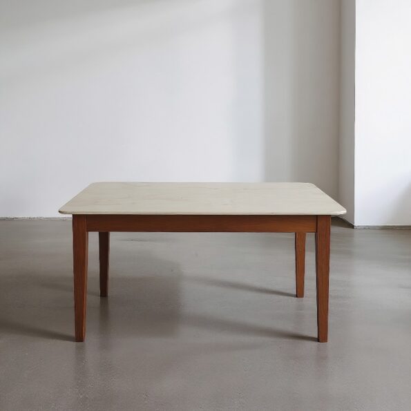 Four Seater Marble Top Wooden Dining Table