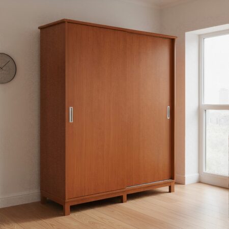 Wooden Wardrobe With Sliding Doors