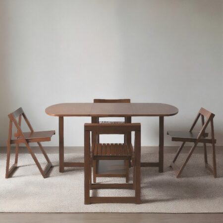 Wooden Folding Dining Table Set