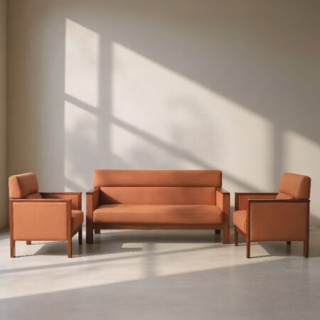 Wooden Sofa Set With Arms 3+1+1