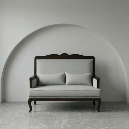 Large Wooden Two Seater Sofa