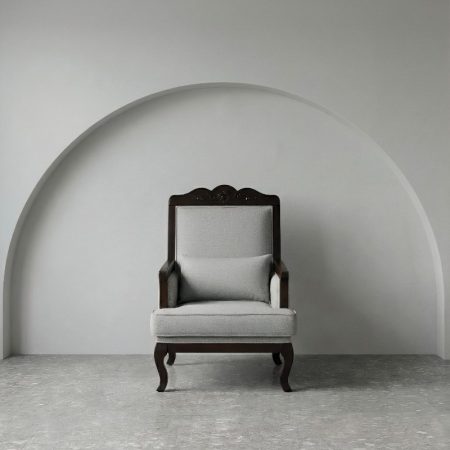 Large Wooden One Seater Sofa