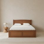 Queen Size Wooden Bed With Storage