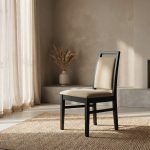 Wooden Dining Chair With Cushioned Back