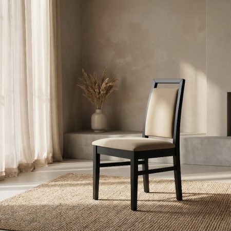 Wooden Dining Chair With Cushioned Back