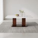 Wooden Table With Marble Top