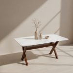 Marble Topped Wooden Dining table