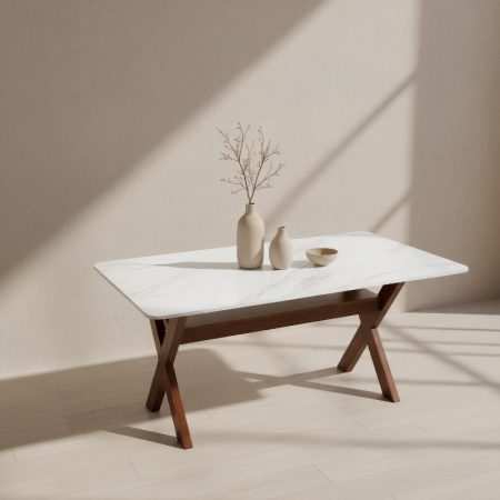 Marble Topped Wooden Dining table