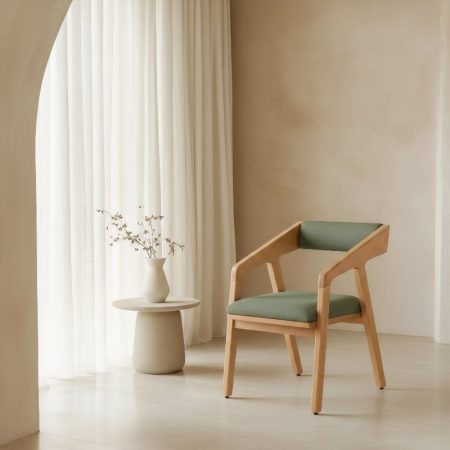 Dining Chair With Wooden Arms
