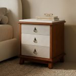 Wooden Bed Side Table With Marble Top