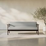 Wooden Three Seater Low Back Sofa