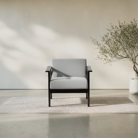 Wooden One Seater Low Back Sofa