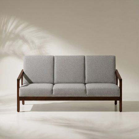 Three Seater Sofa With Wooden Arms