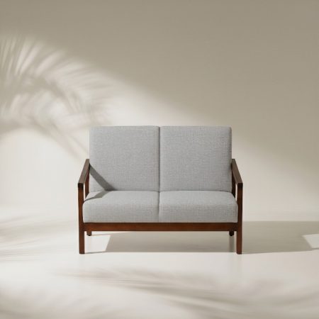 Two Seater Sofa With Wooden Arms