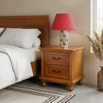 Wooden Bed Side Table With Storage