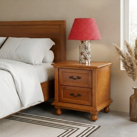 Wooden Bed Side Table With Storage