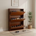 Wooden Shoe Rack With Shelfs