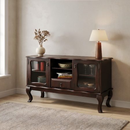 Wooden Display Unit With Lion Legs