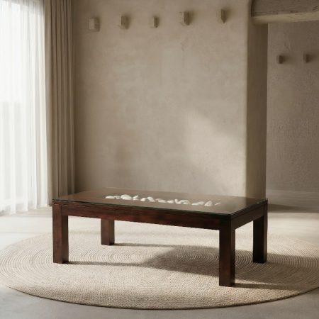 Wooden Center Table With Glass