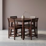 Minimalist Wooden Four Seater Dining Table Set