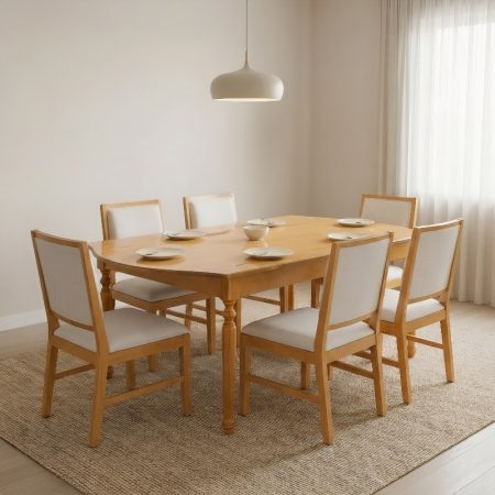Classic Six Seater Dining Table Set