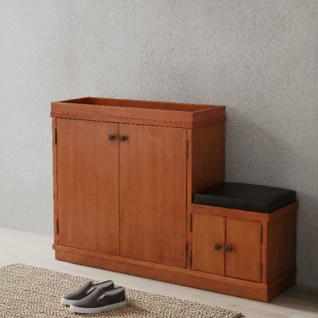 Wooden Shoe Rack With Seat